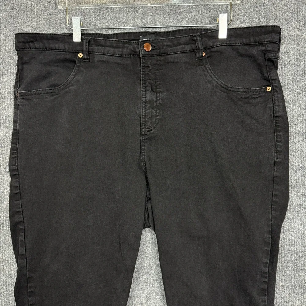 Universal Standard Jeans Womens 22 Black High Rise Straight Leg Cotton Stretch‎